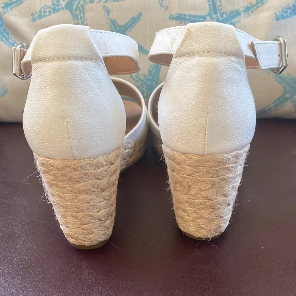 Style & Co. White Espadrille Wedge Sandals